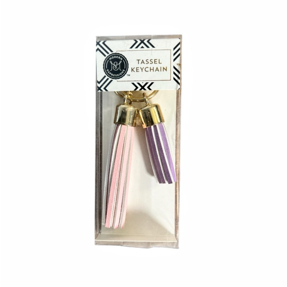 NIP Modern Expressions Tassel Keychain Charm Pink/ Purple